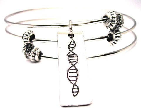 DNA Strand Triple Style Expandable Bangle Bracelet