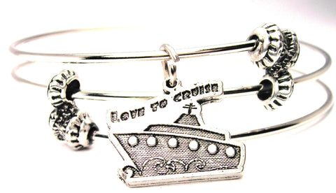 Love To Cruise Triple Style Expandable Bangle Bracelet