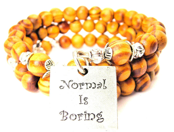 Normal Is Boring Natural Wood Wrap Bracelet