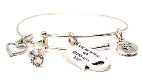 Give Me Coffee And No One Gets Hurt Expandable Bangle Bracelet