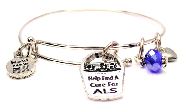 Help Find A Cure For ALS Ice Bucket Bangle Bracelet