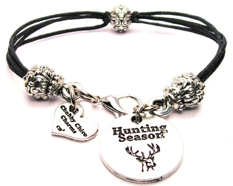 Hunting Season Beaded Black Cord Bracelet