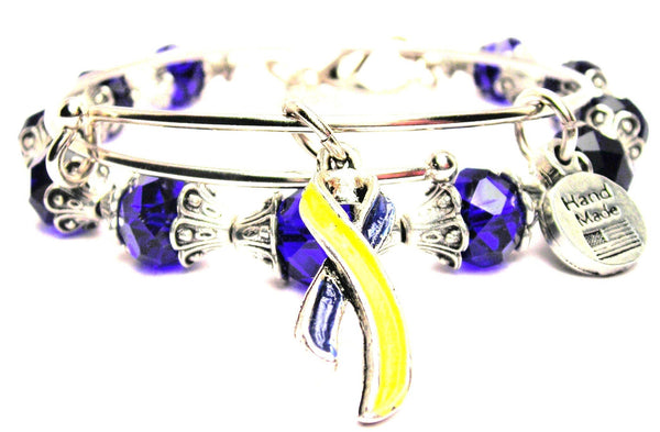 Hand Painted Down Syndrome Awareness Ribbon 2 Piece Collection