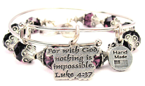 For With God Nothing Is Impossible Luke 4:37 2 Piece Collection