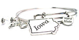 Iowa state bracelet, Iowa state bangles, Iowa state jewelry, state of Iowa bracelet, state of Iowa jewelry