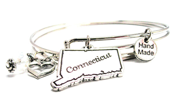 Connecticut bracelet, Connecticut bangles, Connecticut jewelry, state of Connecticut bracelet, Connecticut state bracelet