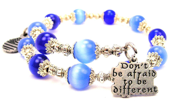 Don't Be Afraid To Be Different Cat's Eye Beaded Wrap Bracelet