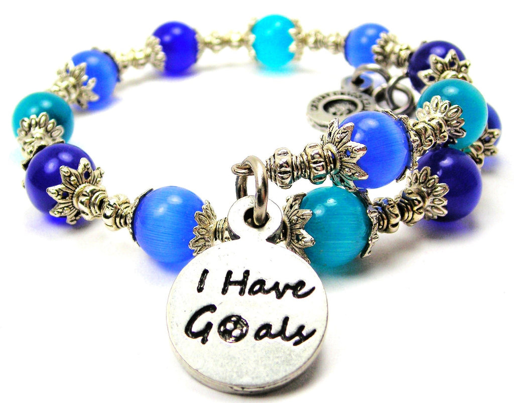 Sports & Recreation Inspired Blue Charms Bracelet, Anti-Allergic Jewelry