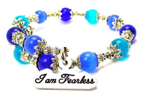 I Am Fearless Cat's Eye Beaded Wrap Bracelet