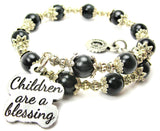 Children Are A Blessing Cat's Eye Beaded Wrap Bracelet