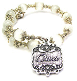 Oma Victorian Scroll Cat's Eye Beaded Wrap Bracelet