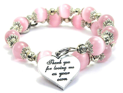 Thank You For Loving Me As Your Own Cat's Eye Beaded Wrap Bracelet