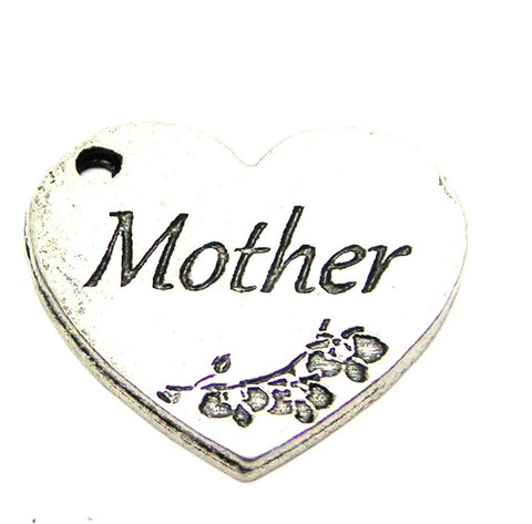 Mother Heart Genuine American Pewter Charm