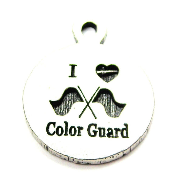 I Love Color Guard Genuine American Pewter Charm