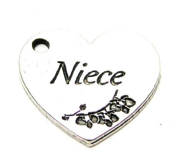 Niece Heart Genuine American Pewter Charm