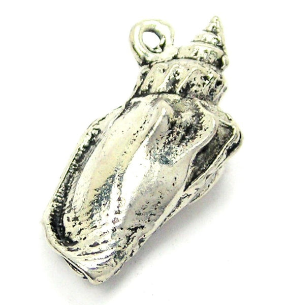 3D Conch Shell Genuine American Pewter Charm
