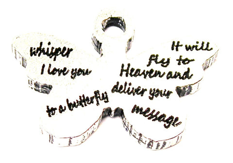 Whisper I Love You To A Butterfly Genuine American Pewter Charm