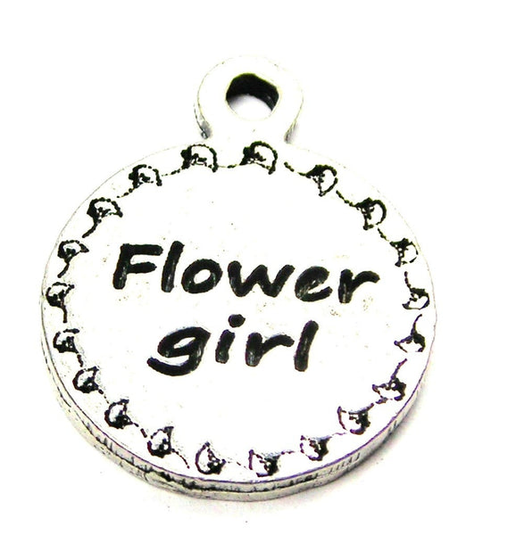 Flower Girl Circle Genuine American Pewter Charm