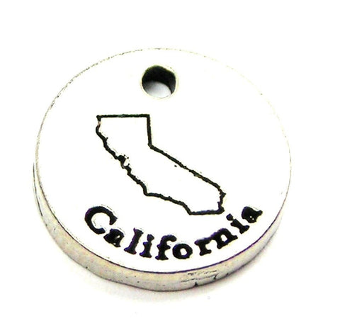 California Circle Genuine American Pewter Charm
