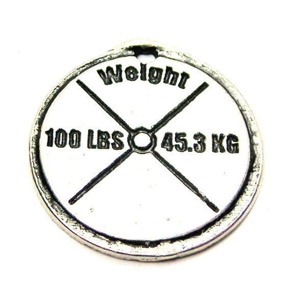 100 Lb Weight Genuine American Pewter Charm - Charms - Chubby Chico Charms