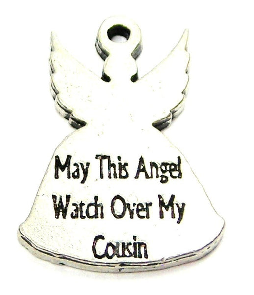 May This Angel Watch Over My Cousin Genuine American Pewter Charm