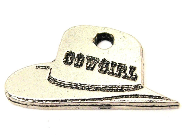 Cowgirl Hat Genuine American Pewter Charm