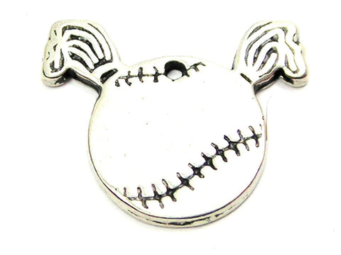 Softball With Pigtails Genuine American Pewter Charm