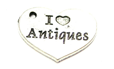 I Love Antiques Genuine American Pewter Charm