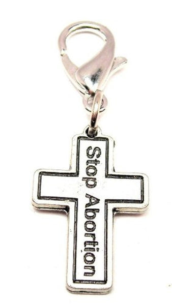 Cross Stop Abortion Zipper Pull