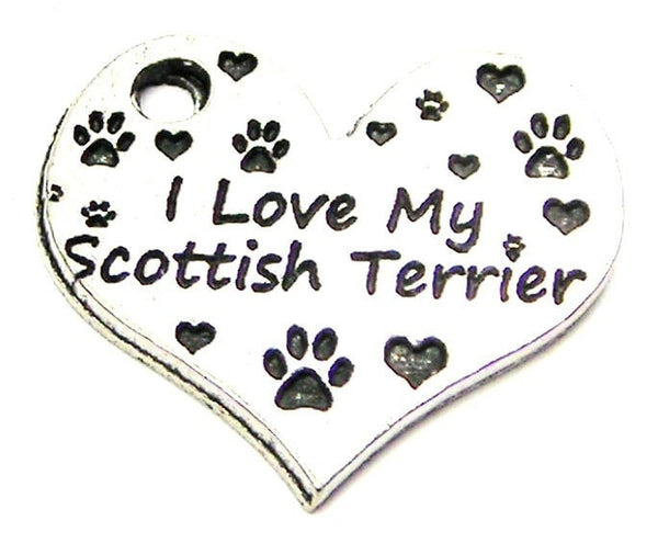 I Love My Scottish Terrier Heart Genuine American Pewter Charm