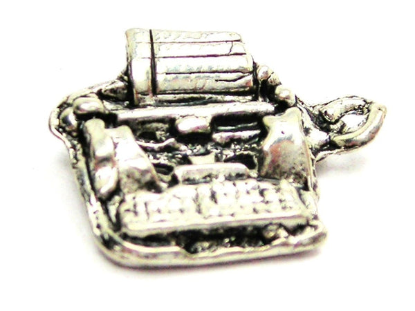 3D Type Writer Genuine American Pewter Charm