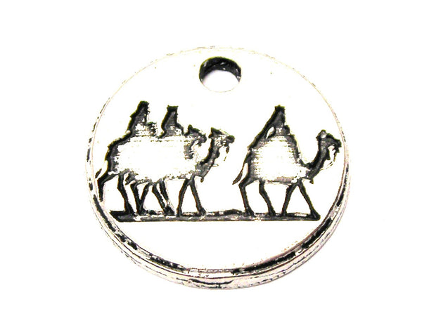 Three Wise Men On Camels Genuine American Pewter Charm