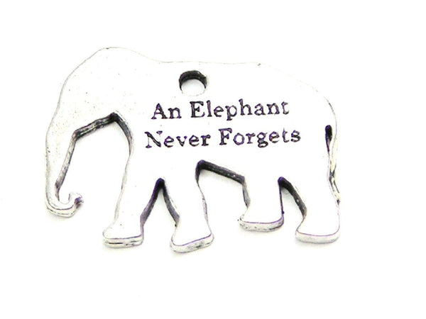 An Elephant Never Forgets Genuine American Pewter Charm