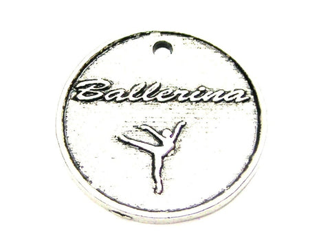 Ballerina Circle Genuine American Pewter Charm