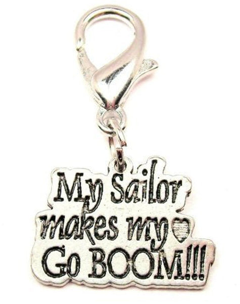 My Sailor Makes My Heart Go Boom! Zipper Pull