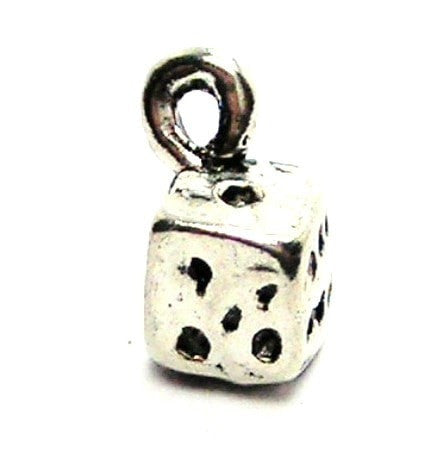 One Die Dice Genuine American Pewter Charm