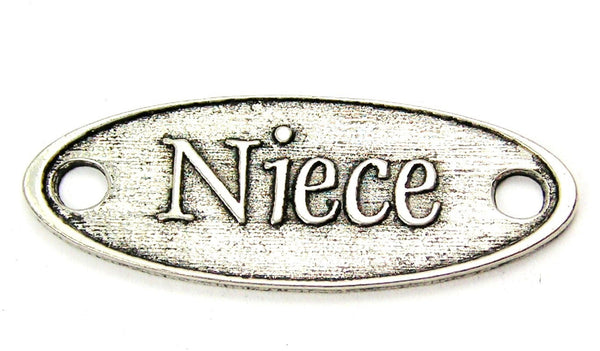 Niece - 2 Hole Connector Genuine American Pewter Charm
