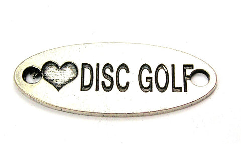 Love Disc Golf - 2 Hole Connector Genuine American Pewter Charm