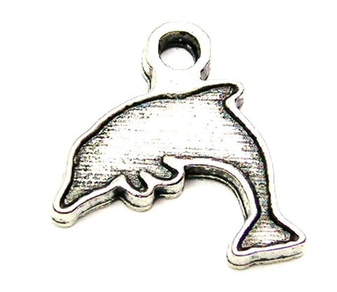 Dolphin Silhouette Mini Genuine American Pewter Charm