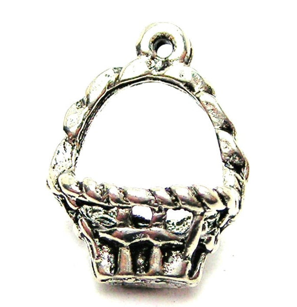 Weaved Basket Genuine American Pewter Charm