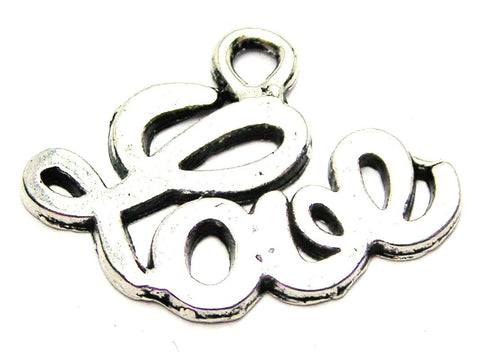 Cursive Love Style 2 Genuine American Pewter Charm