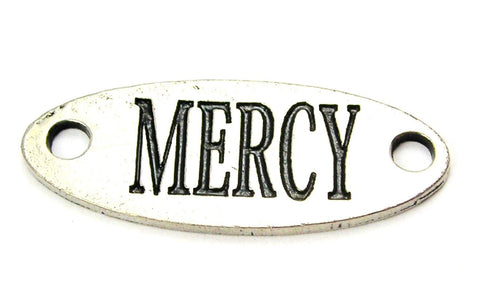 Mercy - 2 Hole Connector Genuine American Pewter Charm