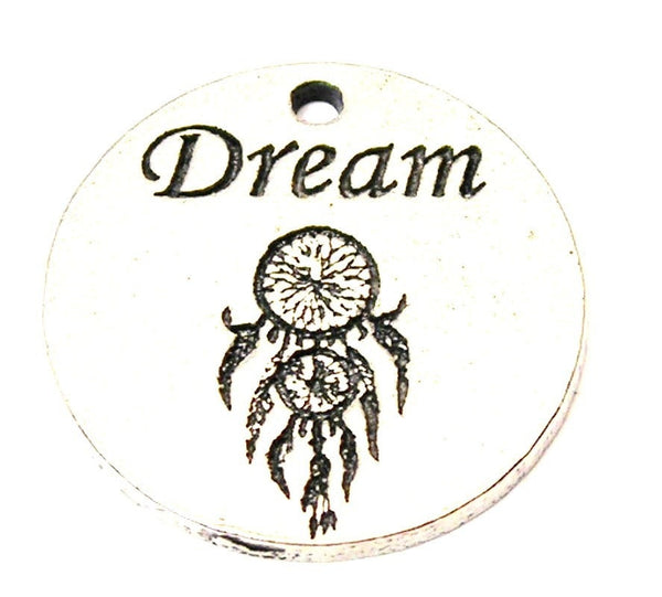 Dream With Dream Catcher Genuine American Pewter Charm