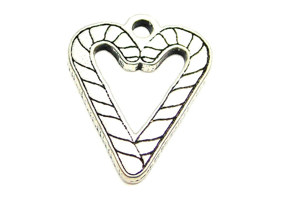 Candy Canes Making A Heart Genuine American Pewter Charm