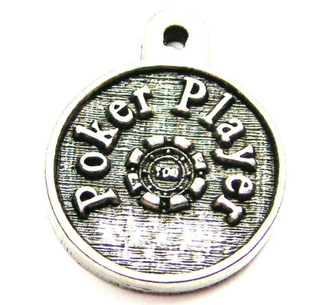 Poker Player Circle Genuine American Pewter Charm