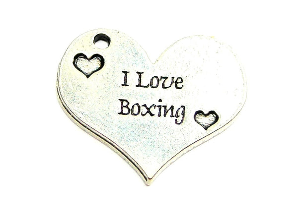 I Love Boxing Genuine American Pewter Charm