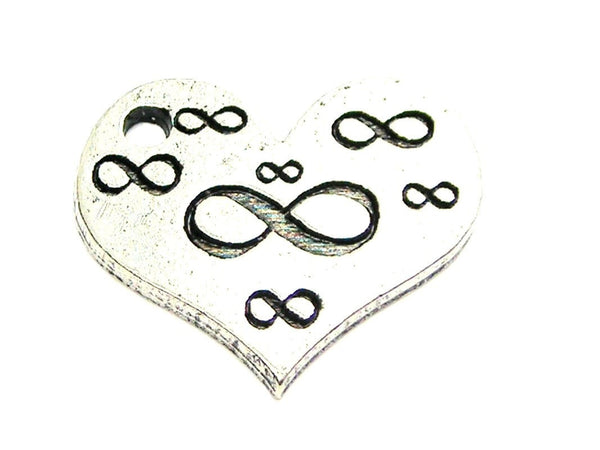 Infinite Love All Over Your Heart Genuine American Pewter Charm