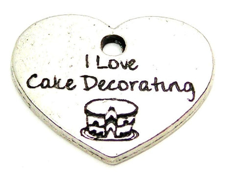 I Love Cake Decorating Genuine American Pewter Charm