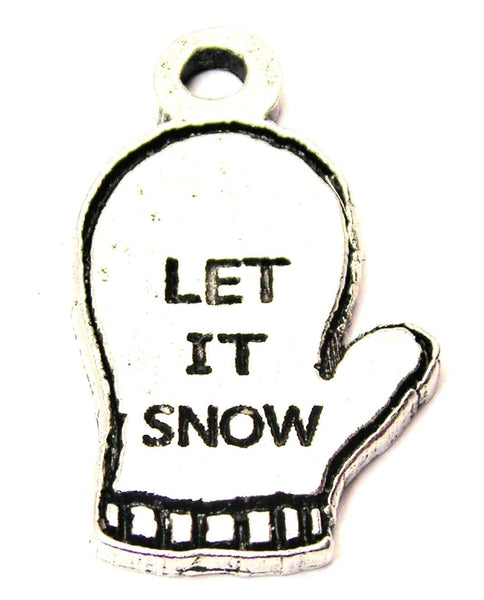 Let It Snow Winter Mitten Genuine American Pewter Charm