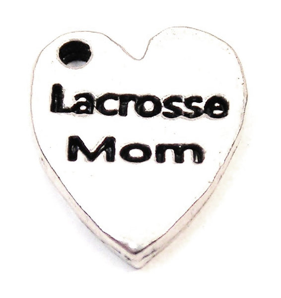 Lacrosse Mom Genuine American Pewter Charm